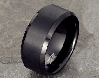 Wedding Band, Mens Wedding Band, Tungsten Wedding Band Men, Men's Wedding Band, Wedding Band Mens, Black Tungsten Ring, Black Wedding Band