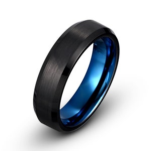 Men's Tungsten Wedding Band, Tungsten Ring, Men's Wedding Band, 6mm, Black Tungsten Ring
