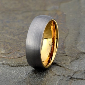 Tungsten Ring, Mens Wedding Ring Band 8mm