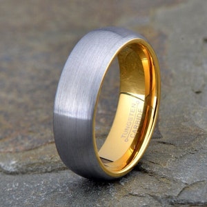 Tungsten Ring, Mens Wedding Ring Band 8mm