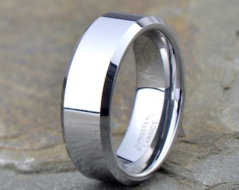 Tungsten Ring, Mens Wedding Band, Tungsten Ring Men, Tungsten Band, Ring, Simple Wedding Band