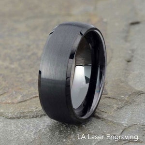 Tungsten Ring, Mens Tungsten Wedding Band, Black Tungsten Ring, Mens Wedding Ring