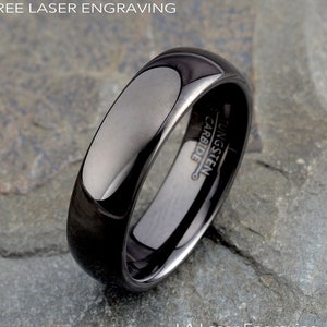 Tungsten Ring, Wedding Band, Men&#39;s Tungsten Wedding Band, Men&#39;s Black Wedding Band, Black Tungsten Ring, Tungsten, Ring, Tungsten Band