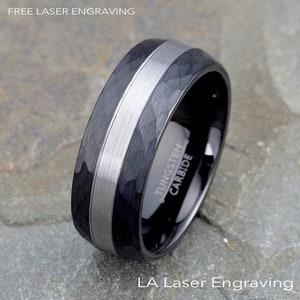 Tungsten Ring, Wedding Band, Mens Tungsten Wedding Band, Black Tungsten Ring, Mens Tungsten Ring,  Black Tungsten Ring, Gray Ring