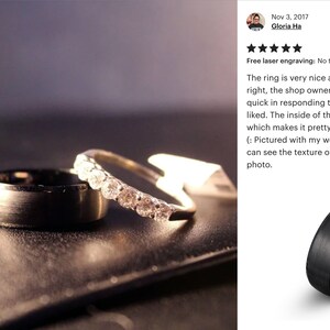 Tungsten Ring, Mens Wedding Band Black 8mm image 5