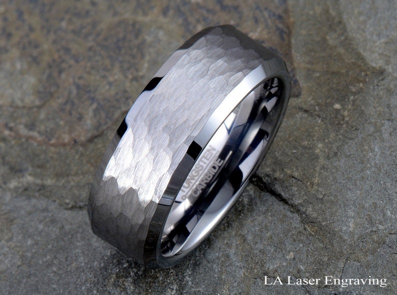 Brushed-hammered-tungsten-wedding-ring