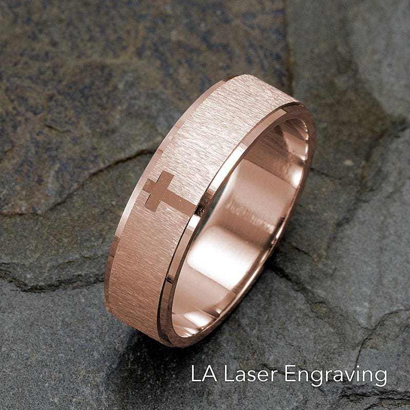 Mens gold cross wedding band deals