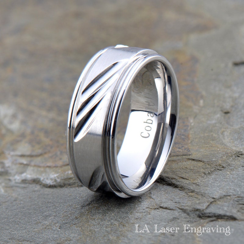 Cobalt Wedding Band Mens Wedding Band Mens Ring Custom Etsy