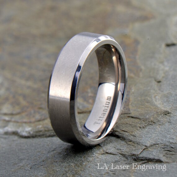 Size 9.5 Titanium Beveled Edge 6mm Polished Band