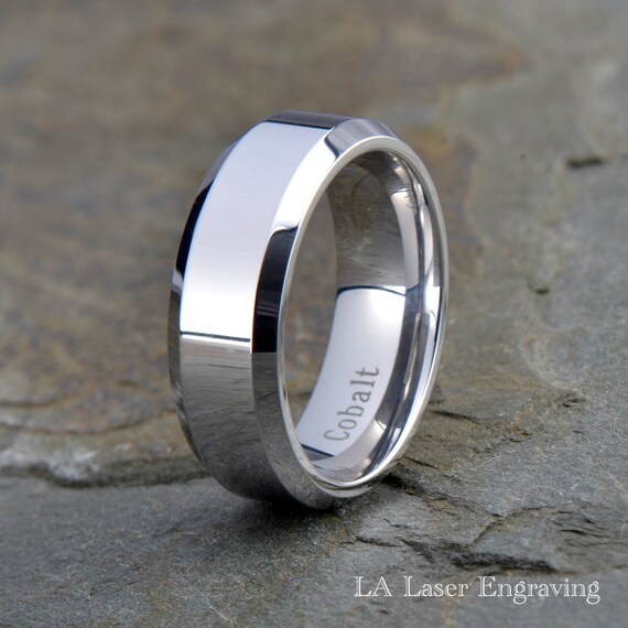 Cobalt Wedding Band Mens Wedding Band Wedding Band Mens Etsy