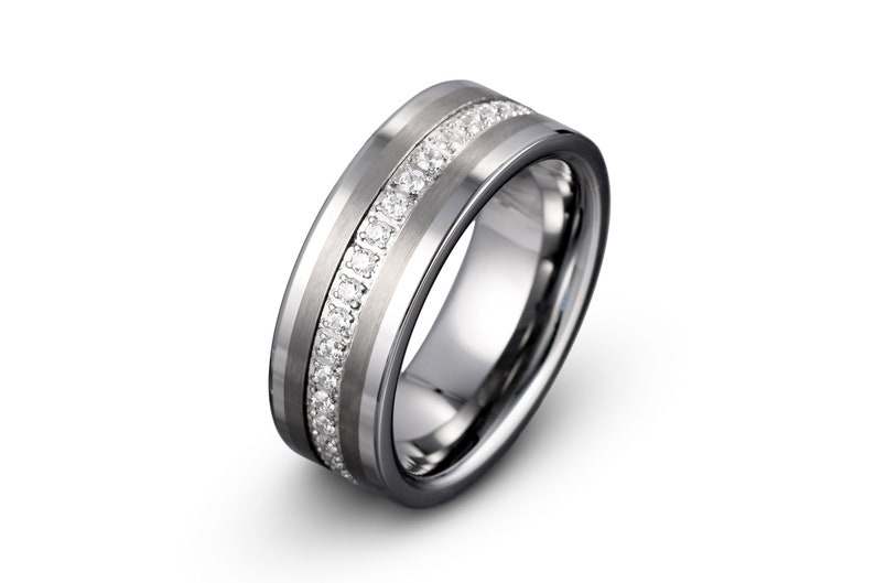 Eternity tungsten wedding band