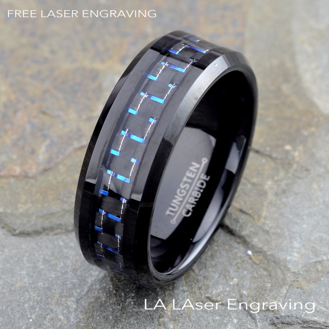 Mens Tungsten Ring Carbon Fiber Tungsten Ring Carbon Fiber Etsy