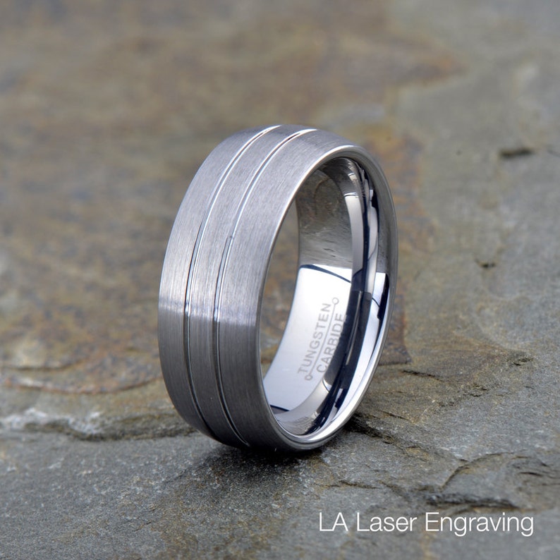 Tungsten Dome Shaped Brushed Men/'s /& Women Wedding Band 8mm Men/'s Wedding Ring