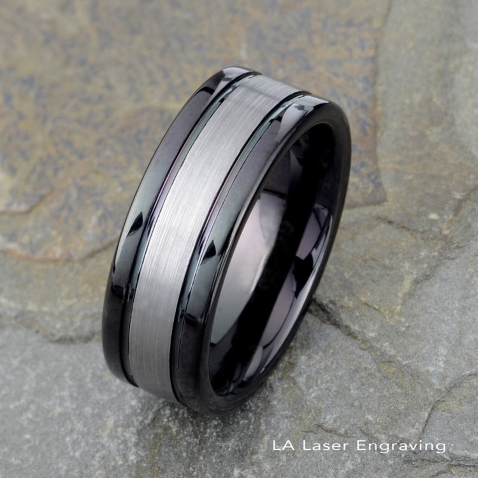 Black Brushed Tungsten Band Mens Tungsten Wedding Band Mens Etsy