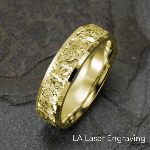 Mens Wedding Band 14k Yellow Gold Ring Mens Wedding Ring Etsy