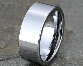 Mens Wedding Ring | Tungsten Ring | Mens Ring | Mens Wedding Band | Silver Ring | Male Wedding Band | Mens Engagement Ring, 8mm