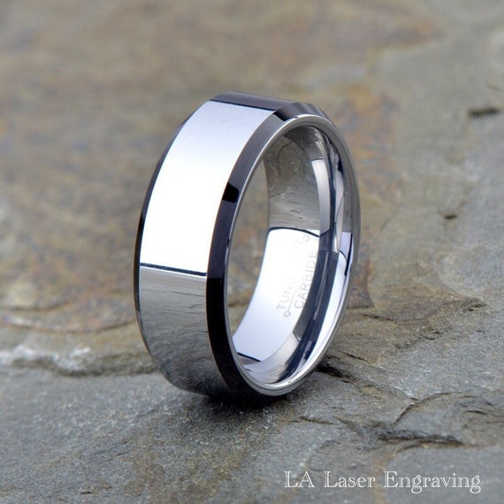 Tungsten Ring Mens Tungsten Wedding Band Gray 8mm | Etsy