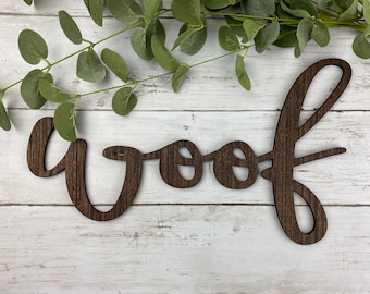 Woof Word Cut Out, Laser Cut, Wood Words, Wood Cut Word, Wall Wood Words, Wooden Dog Sign, Wood Signs, Dog Sign, Woof 3D Sign, Dog Decor