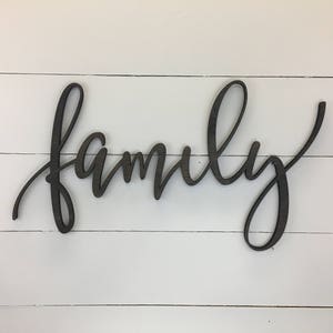 Family Word Cut Out, Laser Cut, Wood Words, Wood Cut Word, Wall Word Words, Wooden Words, Family Wall Sign, Wood Signs, Family Sign, image 5