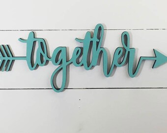 Together Wood Arrow Sign, Arrow Wood Sign, Wooden Arrows, Arrow Wall Decor, Wooden Arrow Sign, Decorative Arrow, Rustic Arrow, Tribal Arrow