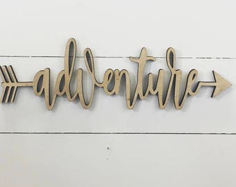 Adventure Wood Arrow Sign, Arrow Wood Sign, Wooden Arrows, Arrow Wall Decor, Wooden Arrow Sign, Decorative Arrow, Rustic Arrow, Tribal Arrow
