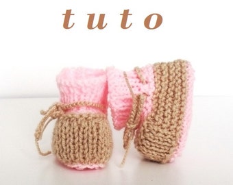 Baby slippers knitting pattern explanations DIY tutorial