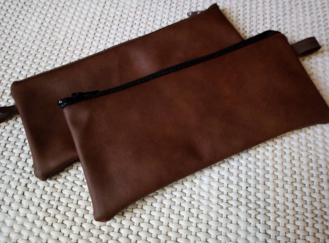 Trousse Faux Cuir Marron