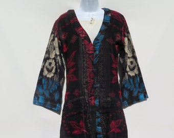 Kimono|Jacket|2 Pocket|Boho|Bohemian|Tribal|Design|60 Style|Hippie|Handmade|Himalayan|Hand Loomed|Yak Wool Blended ShawlSize 4660 XS to S