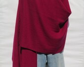 100 Cashmere Shawl Throw Hand Loomed 4 Ply Mini Herringbone Himalayan Yarn Color Ruby Red Size Varies 77-80 quot x 26-27 quot N47D.7376