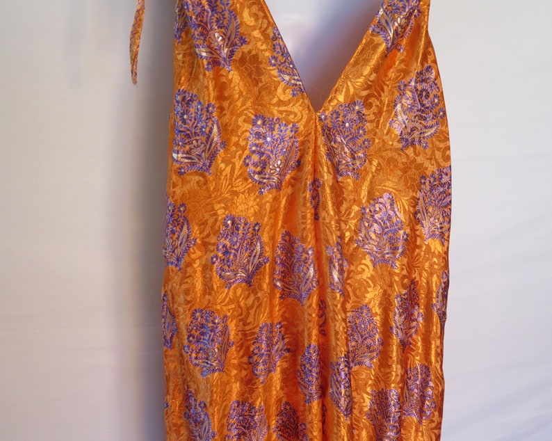 Tropical Sundress Silk Resort Handmade Coverup Summer 0775 Day Evening Wear Multi-Color-Size: S to M