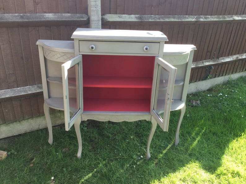 Unusual Vintage Display Cabinet/Hall Unit/Console Painted ...