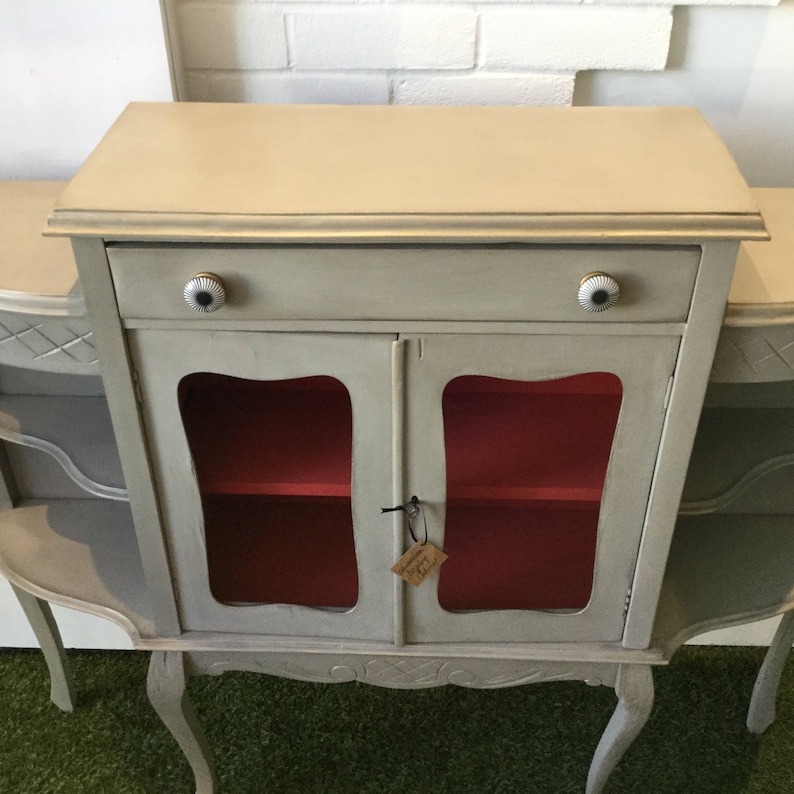 Unusual Vintage Display Cabinet/Hall Unit/Console Painted ...