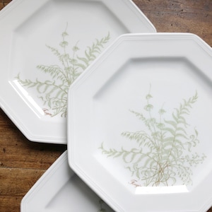 Set of 3 Porcelain Plates Countryside Kitchen Cottage Chic Shabby Chic Farmhouse