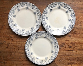 Set of 3 Plates  St Amand Jane Ironstone PorcelainFrench Ceramics French Countryside Kitchen