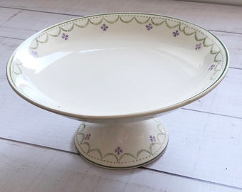 Cake Stand Pedestal Footed Plate Fruit Ironstone  Longwy Terre de Fer French Porcelain French Ceramics Countryside Kitchen