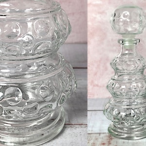 Vintage French Glass Flask Decanter Carafe Made in France Shabby Chic Cottage Chic Farmhouse Decor