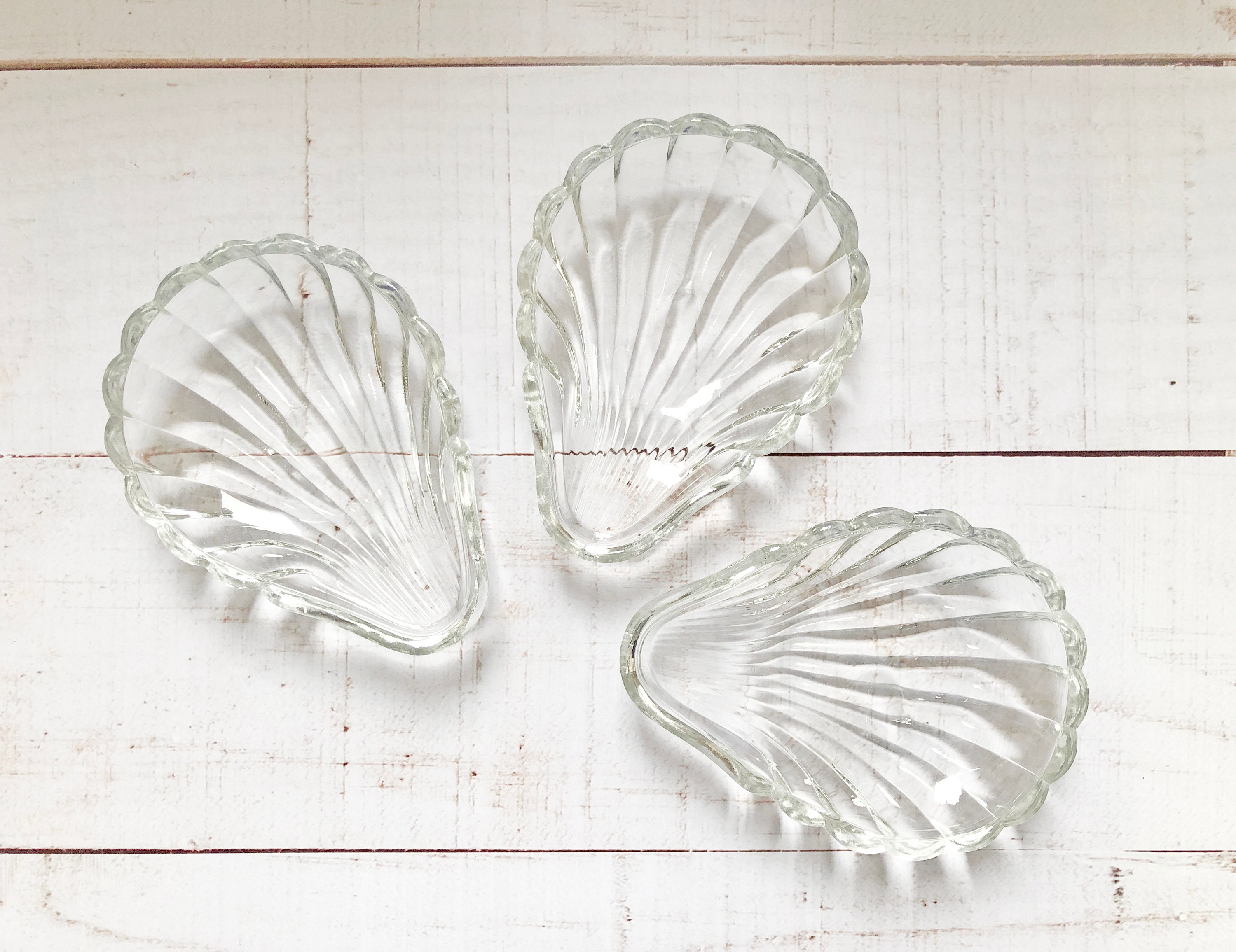 Set de 3 Bols Vintage en Coquille Verre Trinket Dish