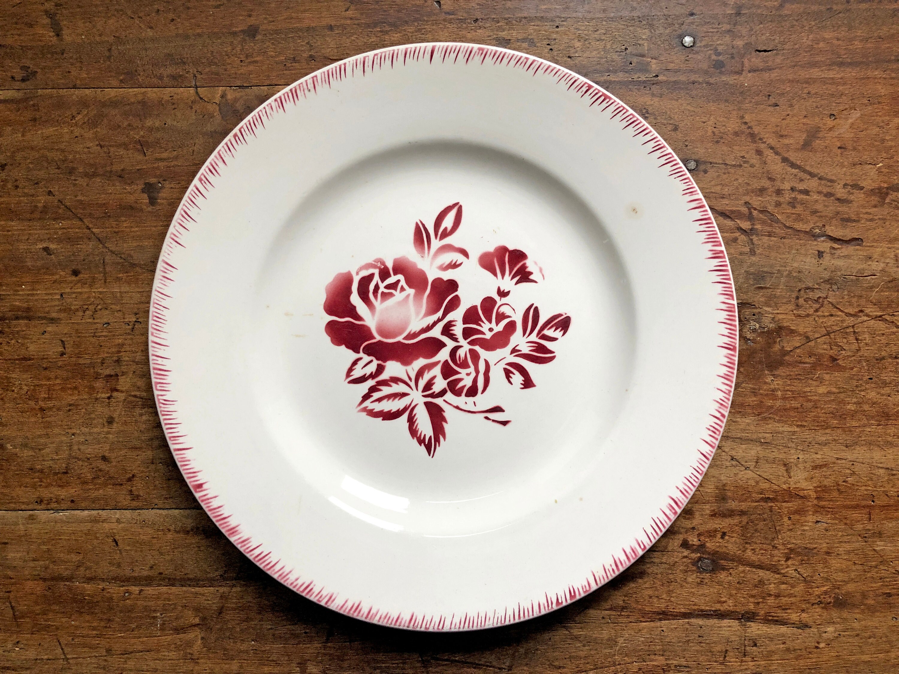 Grande Assiette de Service Sarreguemines Digoin Français Céramique Porcelaine Campagne Cuisine Photo