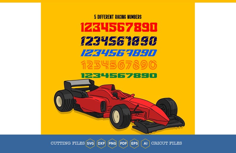 Racing Numbers SVG: Custom Font Cut File (digital Download) - Etsy
