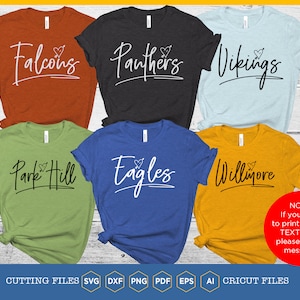 Custom Mascot SVG | School Spirit Team Design | Personalized Sports Logo | Cricut Cut File | Football Baseball Cheer Mom Shirt | Team Mascot