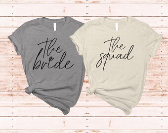 Bride Squad Matching T-Shirt Set, Bachelorette Party Tees