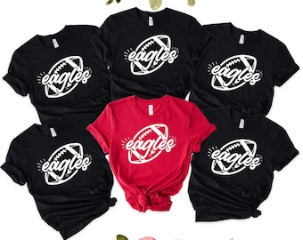 Eagles Football Graphic T-Shirt, Custom Team Fan Tee