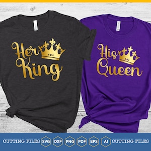 Ihr König Seine Königin svg | König und Königin svg | Paar svg Shirt | Ehemann | Frau | Valentinstag Shirt | cut Datei für Cricut | Silhouette Cameo