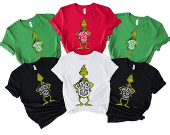 Funny Grinch Christmas T-Shirt, Besties With My Dog, Holiday Outfit