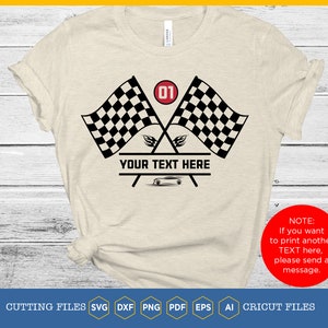 Checkered Racing Flagge SVG: Autorennen Design (Digitaler Download)
