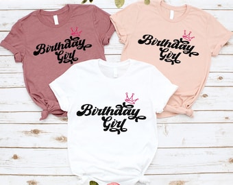 Birthday Girl Shirt, Princess Crown Tee, Custom Age Party