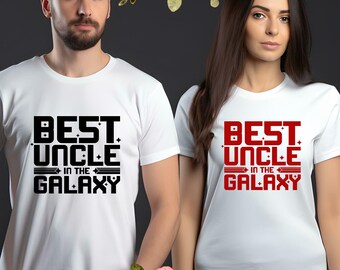 Best Uncle in the Galaxy Shirt, Personalized Brother Birthday Present, Space Theme Tshirt, Sci Fi Fan Gear, New Uncle Announcement, Uni Tee