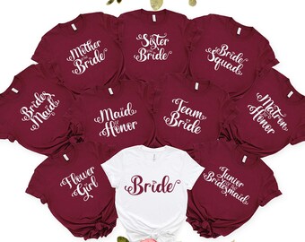 Personalized Bride Squad Shirts, Bachelorette Party Tees