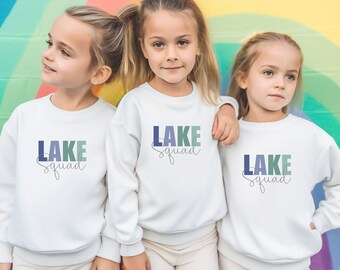 Custom Lake Sweatshirt for Lake Youth Crewneck Sweatshirt Personalized Lake Name Sweatshirt with Family Name Matching Lake Sweatshirts