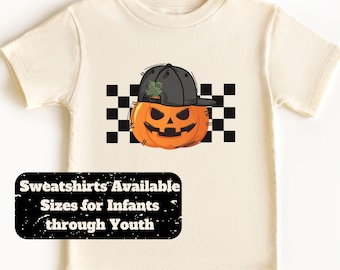 Cool Pumpkin Halloween Shirt for Toddler Retro Boys Halloween Kids Sweatshirt Cute Natural Fall Toddler Tee Pumpkin Dude Infant Bodysuit